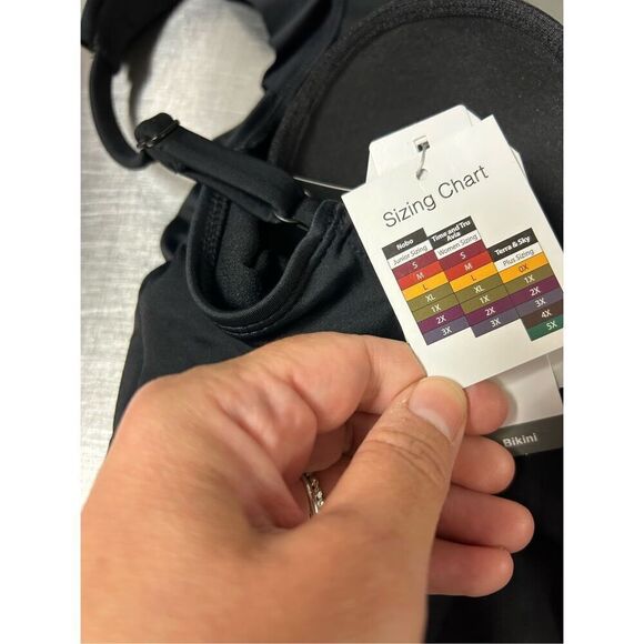 Time and Thru Women’s Ruffled Sleeve Black One Piece Swimsuit. Size M(8-10). NEW - Picture 8 of 8